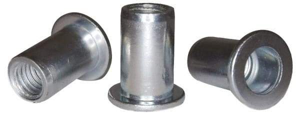 RivetKing - #8-32, 0.075 to 0.12" Grip, #2, Steel Standard Rivet Nut - Zinc Plated, Round Head - Caliber Tooling