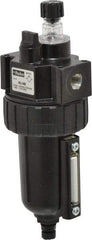 Parker - 1/4" NPT, 250 Max psi Intermediate Mist Lubricator - Metal Bowl with Sight Glass, Zinc Body, 40 CFM, 175°F Max Temp, 2.81" Wide x 7.82" High - Caliber Tooling