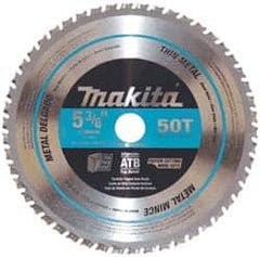 Makita - 5-3/8" Diam, 5/8" Arbor Hole Diam, 50 Tooth Wet & Dry Cut Saw Blade - Carbide-Tipped, General Purpose Action, Standard Round Arbor - Caliber Tooling