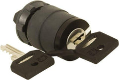 Schneider Electric - 22mm Mount Hole, 3 Position, Key Operated, Selector Switch Only - Black, Maintained (MA), Nonilluminated, Shock, Vibration and Water Resistant - Caliber Tooling