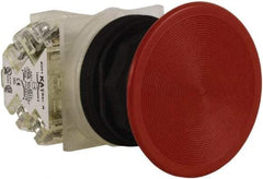 Schneider Electric - 30mm Mount Hole, Extended Straight, Pushbutton Switch with Contact Block - Red Pushbutton, Momentary (MO) - Caliber Tooling