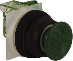 Schneider Electric - 30mm Mount Hole, Extended Straight, Pushbutton Switch with Contact Block - Green Pushbutton, Momentary (MO) - Caliber Tooling