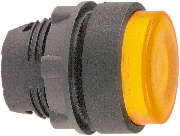 Schneider Electric - 22mm Mount Hole, Extended Straight, Pushbutton Switch Only - Round, Orange Pushbutton, Illuminated, Maintained (MA) - Caliber Tooling