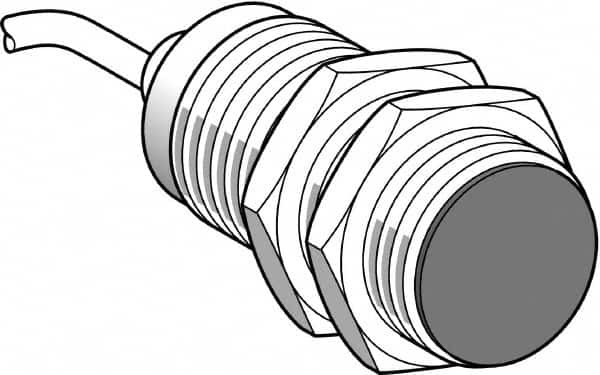 Telemecanique Sensors - PNP, 15mm Detection, Cylinder, Inductive Proximity Sensor - 3 Wires, IP65, IP67, 12 to 24 VDC, M30x1.5 Thread, 43mm Long - Caliber Tooling