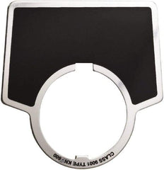 Schneider Electric - Aluminum Legend Plate - Blank - Black Background, 30mm Hole Diameter - Caliber Tooling