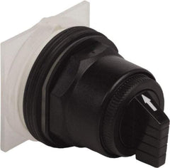 Schneider Electric - 1.18 Inch Mount Hole, 3 Position, Knob and Pushbutton Operated, Selector Switch Only - Black, Momentary (MO), without Contact Blocks, Anticorrosive, Weatherproof, Dust and Oil Resistant - Caliber Tooling