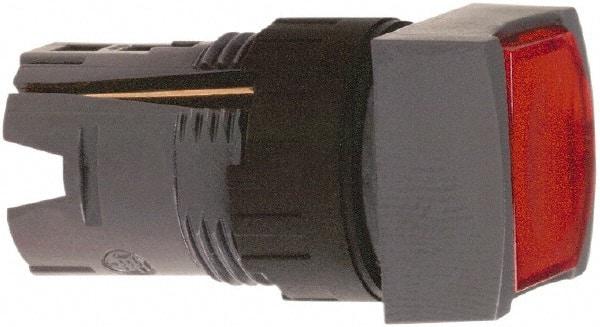 Schneider Electric - 16mm Mount Hole, Flush, Pushbutton Switch Only - Square, Red Pushbutton, Illuminated, Momentary (MO), Vibration Resistant - Caliber Tooling