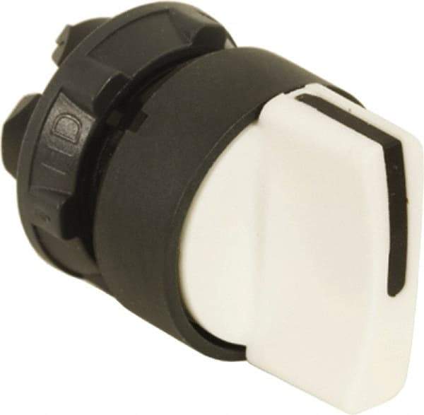 Schneider Electric - 22mm Mount Hole, 2 Position, Handle Operated, Selector Switch Only - White, Maintained (MA), Nonilluminated, Shock, Vibration and Water Resistant - Caliber Tooling