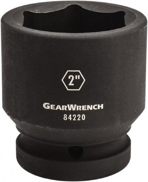 GearWrench - 1" Drive 3-7/8" Standard Impact Socket - 6 Points, 4-1/3" OAL - Caliber Tooling