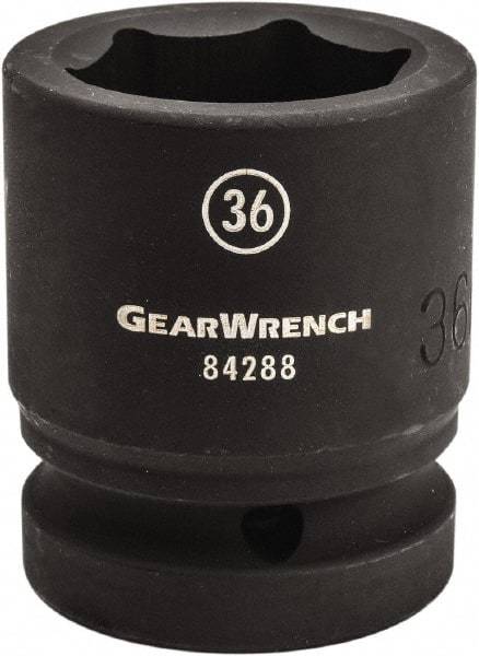 GearWrench - 1" Drive 65mm Standard Impact Socket - 6 Points, 3-51/82" OAL - Caliber Tooling