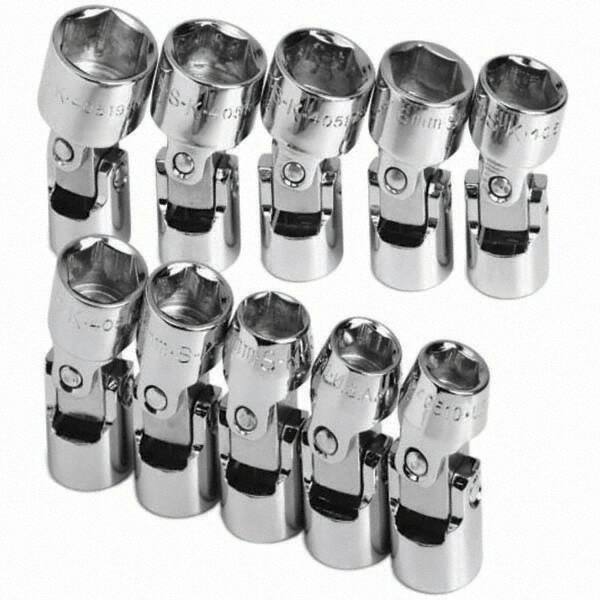 SK - 3/8" Drive Standard Socket Set - 10 to 19mm, Metric Measurement Standard - Caliber Tooling