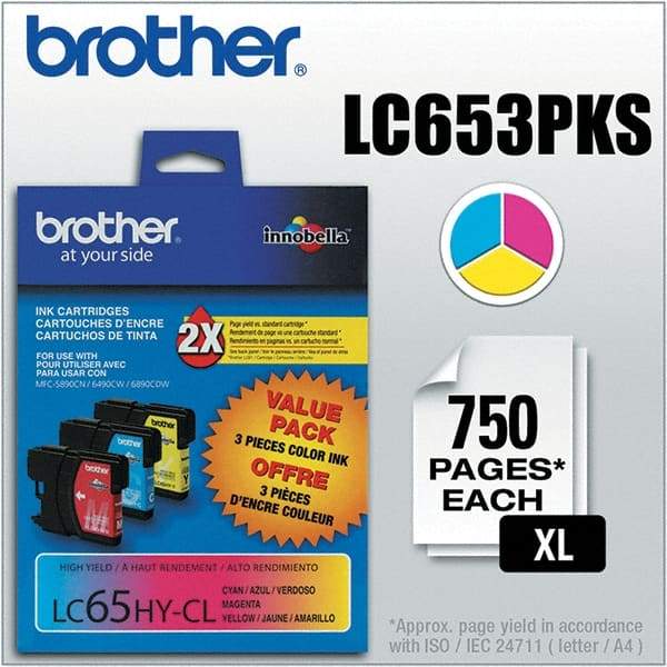 Brother - Cyan, Magenta & Yellow Ink Cartridge - Use with Brother MFC-5890CN, 5895CW, 6490CW, 6890CDW - Caliber Tooling