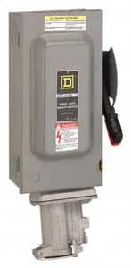 Square D - 60 Amp, 600 VAC, 3 Pole Fused Safety Switch - NEMA 1, 50 hp at 600 VAC (Triple Phase) - Caliber Tooling