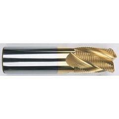 1/2" Dia. - 3" OAL - Chip Breaker-Solid CBD - TiCN-Single End Roughing End Mill - 4 FL - Caliber Tooling