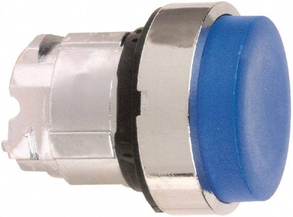 Schneider Electric - 22mm Mount Hole, Extended Straight, Pushbutton Switch Only - Round, Blue Pushbutton, Nonilluminated, Momentary (MO) - Caliber Tooling