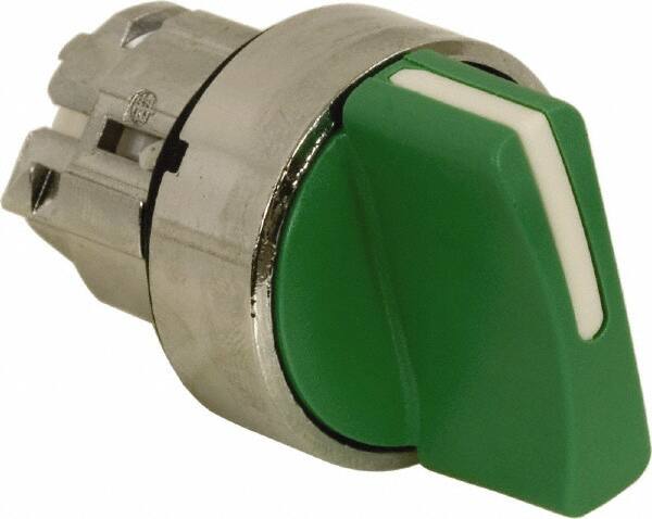 Schneider Electric - 22mm Mount Hole, 2 Position, Handle Operated, Selector Switch - Green, Maintained (MA), Nonilluminated, Shock, Vibration and Water Resistant - Caliber Tooling