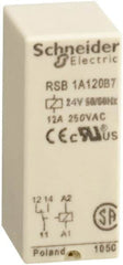 Schneider Electric - 3,000 VA Power Rating, Electromechanical Plug-in General Purpose Relay - 12 Amp at 250 VAC & 12 Amp at 28 VDC, 1CO, 24 VAC - Caliber Tooling