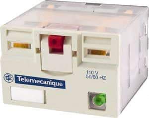 Schneider Electric - 3,750 VA Power Rating, Electromechanical Plug-in General Purpose Relay - 15 Amp at 250 VAC & 28 VDC, 4CO, 12 VDC - Caliber Tooling