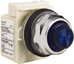 Schneider Electric - 120 VAC Blue Lens Indicating Light - Screw Clamp Connector - Caliber Tooling