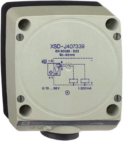 Telemecanique Sensors - PNP, NO/NC, 40mm Detection, Rectangular, Inductive Proximity Sensor - 4 Wires, IP67, 12 to 48 VDC, 80 mm Wide - Caliber Tooling