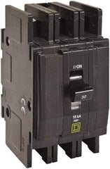 Square D - 20 Amp, 240 VAC, 3 Pole, DIN Rail Mounted, Flush Mount, Surface Mount Miniature Circuit Breaker - Thermal Magnetic Trip, 10 kA at 120/240 VAC Breaking Capacity, 14-2 (Aluminum), 14-2 (Copper) AWG, 74mm Deep x 103mm High x 19mm Wide - Caliber Tooling