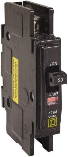 Square D - 15 Amp, 120/240 VAC, 1 Pole, DIN Rail Mounted, Flush Mount, Surface Mount Miniature Circuit Breaker - Thermal Magnetic Trip, 10 kA at 120/240 VAC Breaking Capacity, 14-2 (Aluminum), 14-2 (Copper) AWG, 74mm Deep x 103mm High x 19mm Wide - Caliber Tooling