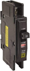 Square D - 15 Amp, 120/240 VAC, 1 Pole, DIN Rail Mounted, Flush Mount, Surface Mount Miniature Circuit Breaker - Thermal Magnetic Trip, 10 kA at 120/240 VAC Breaking Capacity, 14-2 (Aluminum), 14-2 (Copper) AWG, 74mm Deep x 103mm High x 19mm Wide - Caliber Tooling