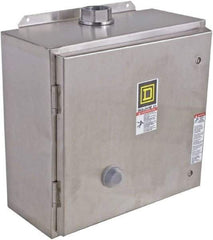 Square D - 208 Coil VAC at 60 Hz, 45 Amp, NEMA Size 2, Reversible Enclosed Enclosure NEMA Motor Starter - 3 Phase hp: 10 at 200 VAC, 15 at 230 VAC, 25 at 460 VAC, 25 at 575 VAC, 4x Enclosure Rating - Caliber Tooling