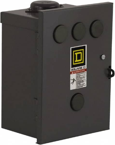 Square D - 3R NEMA Rated, 4 Pole, Electrically Held Lighting Contactor - 30 A (Tungsten), 110 VAC at 50 Hz, 120 VAC at 60 Hz - Caliber Tooling