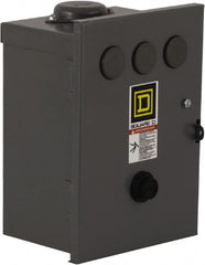 Square D - 110 Coil VAC at 50 Hz, 120 Coil VAC at 60 Hz, 27 Amp, NEMA Size 1, Nonreversible Enclosed Enclosure NEMA Motor Starter - 3 Phase hp: 10 at 460 VAC, 10 at 575 VAC, 7-1/2 at 200 VAC, 7-1/2 at 230 VAC, 3R Enclosure Rating - Caliber Tooling