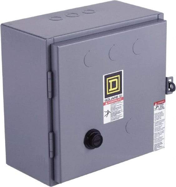 Square D - 220 Coil VAC at 50 Hz, 240 Coil VAC at 60 Hz, 27 Amp, NEMA Size 1, Reversible Enclosed Enclosure NEMA Motor Starter - 7-1/2 hp at 1 Phase, 1 Enclosure Rating - Caliber Tooling