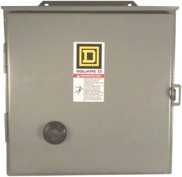 Square D - 110 Coil VAC at 50 Hz, 120 Coil VAC at 60 Hz, 18 Amp, Reversible Enclosed Enclosure NEMA Motor Starter - 3 Phase hp: 3 at 200 VAC, 3 at 230 VAC, 5 at 460 VAC, 5 at 575 VAC, 12 Enclosure Rating - Caliber Tooling