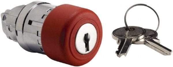 Schneider Electric - 22mm Mount Hole, Extended Mushroom Head, Pushbutton Switch Only - Round, Red Pushbutton, Maintained (MA), Momentary (MO) - Caliber Tooling