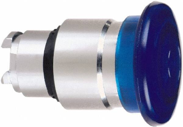 Schneider Electric - 22mm Mount Hole, Extended Mushroom Head, Pushbutton Switch Only - Round, Blue Pushbutton, Nonilluminated, Maintained (MA) - Caliber Tooling