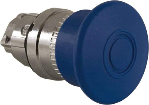 Schneider Electric - 22mm Mount Hole, Extended Mushroom Head, Pushbutton Switch Only - Round, Blue Pushbutton, Nonilluminated, Maintained (MA) - Caliber Tooling