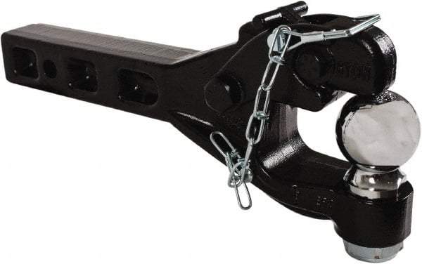 Buyers Products - 12,000 Lb Capacity, 15.52" Long, 2" Shank, Pintle Hook Hitch Drawbar with Ball - Vehicle Class Unrated, 9/16" Ball Hole Diam, 2" Ball Diam - Caliber Tooling