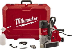 Milwaukee Tool - 1-5/8" Chuck, 5.125" Travel, Portable Electromagnetic Drill Press - 470-730 RPM, 13 Amps, 2.3 hp, 1750 Watts - Caliber Tooling