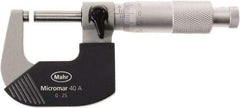 Mahr - 100 to 125mm Range, 0.01mm Graduation, Mechanical Outside Micrometer - Ratchet Stop Thimble - Caliber Tooling