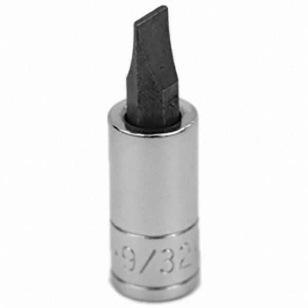 SK - Screwdriver & Drag Link Sockets - 3/8"DR 9/32" CHRM SLOTTED SCRDRVR SCKT BIT - Caliber Tooling