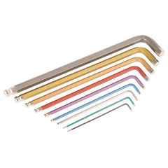 8MM BALL END LONG HEX KEY GOLD CHROME V-MOLY HARDENED - Caliber Tooling