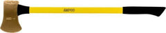 Ampco - 6 Lb Head Single Bit Axe - 36" OAL, 5" Long Blade, 36" Long Handle, Fiberglass Cushion Grip Handle, 8" Long Head - Caliber Tooling