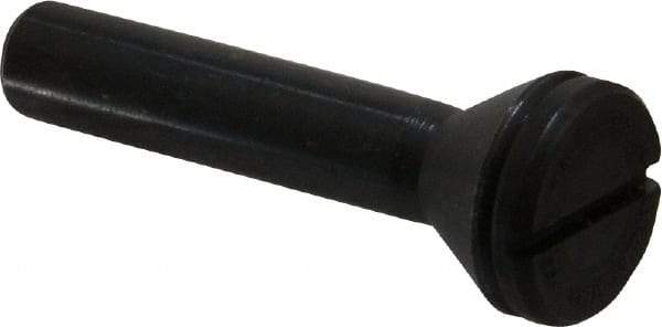 Value Collection - 1/4" Hole, Screw Lock Wheel Mandrel - 2" OAL, 1/4" Max Wheel Width, 3/8" Shank Diam - Caliber Tooling