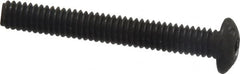 Value Collection - #8-32 UNC Hex Socket Drive, Button Screw - Alloy Steel, Black Oxide Finish, Fully Threaded, 1-1/4" Length Under Head - Caliber Tooling