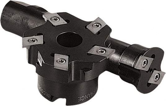 Seco - Arbor Hole Connection, 0.2028" Cutting Width, 0.2028" Depth of Cut, 63mm Cutter Diam, 0.8661" Hole Diam, Indexable Slotting Cutter - R335.15 Toolholder, R335.15-18 Insert, Right Hand Cutting Direction - Caliber Tooling