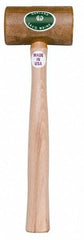 Garland - 1 Lb Head Weighted Rawhide Hammer - 12" Long Wood Handle - Caliber Tooling