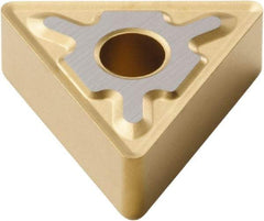 Seco - TNMG332 MF3 Grade TP40 Carbide Turning Insert - TiC/TiCN/TiN Finish, 60° Triangle, 3/8" Inscr Circle, 3/16" Thick, 1/32" Corner Radius - Caliber Tooling