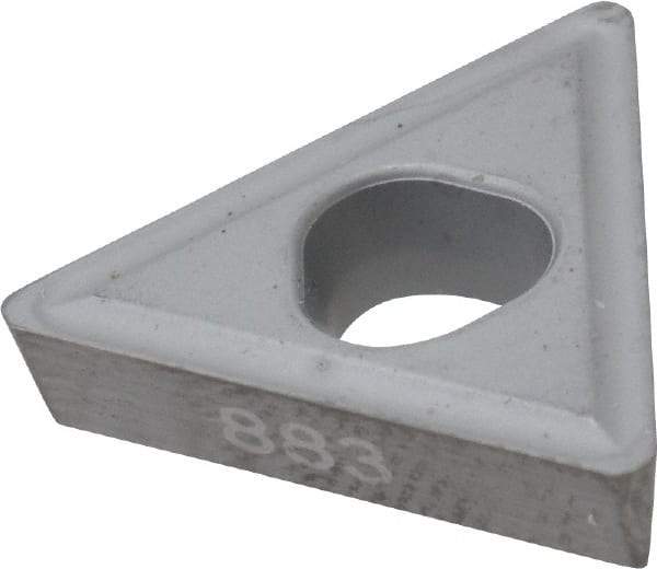 Seco - TPMM322 46 Grade 883 Carbide Turning Insert - Uncoated, 60° Triangle, 3/8" Inscr Circle, 1/8" Thick, 1/32" Corner Radius - Caliber Tooling