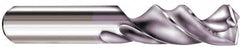 SGS - 0.257" 145° Spiral Flute Solid Carbide Screw Machine Drill Bit - TiN Finish, Right Hand Cut, 1-5/16" Flute Length, 3-1/8" OAL, Standard Point, Straight Shank - Caliber Tooling