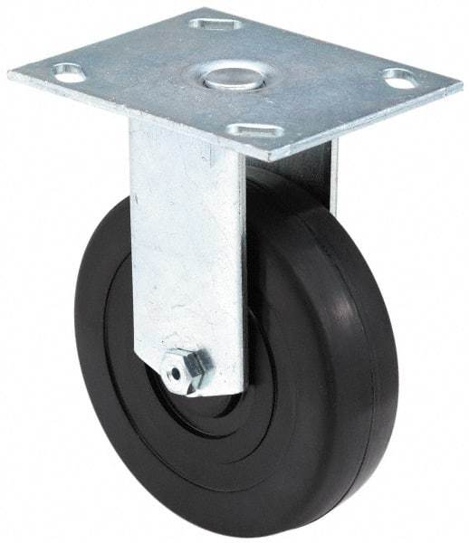 E.R. Wagner - 3-1/2" Diam x 1-1/4" Wide x 4-5/8" OAH Top Plate Mount Rigid Caster - Polypropylene, 250 Lb Capacity, Ball Bearing, 3-3/4 x 4-5/8" Plate - Caliber Tooling