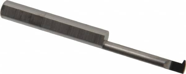 Accupro - 1" Cutting Depth, 16 Max TPI, 0.18" Diam, Acme Internal Thread, Solid Carbide, Single Point Threading Tool - Bright Finish, 2-1/2" OAL, 1/4" Shank Diam, 0.045" Projection from Edge, 29° Profile Angle - Exact Industrial Supply